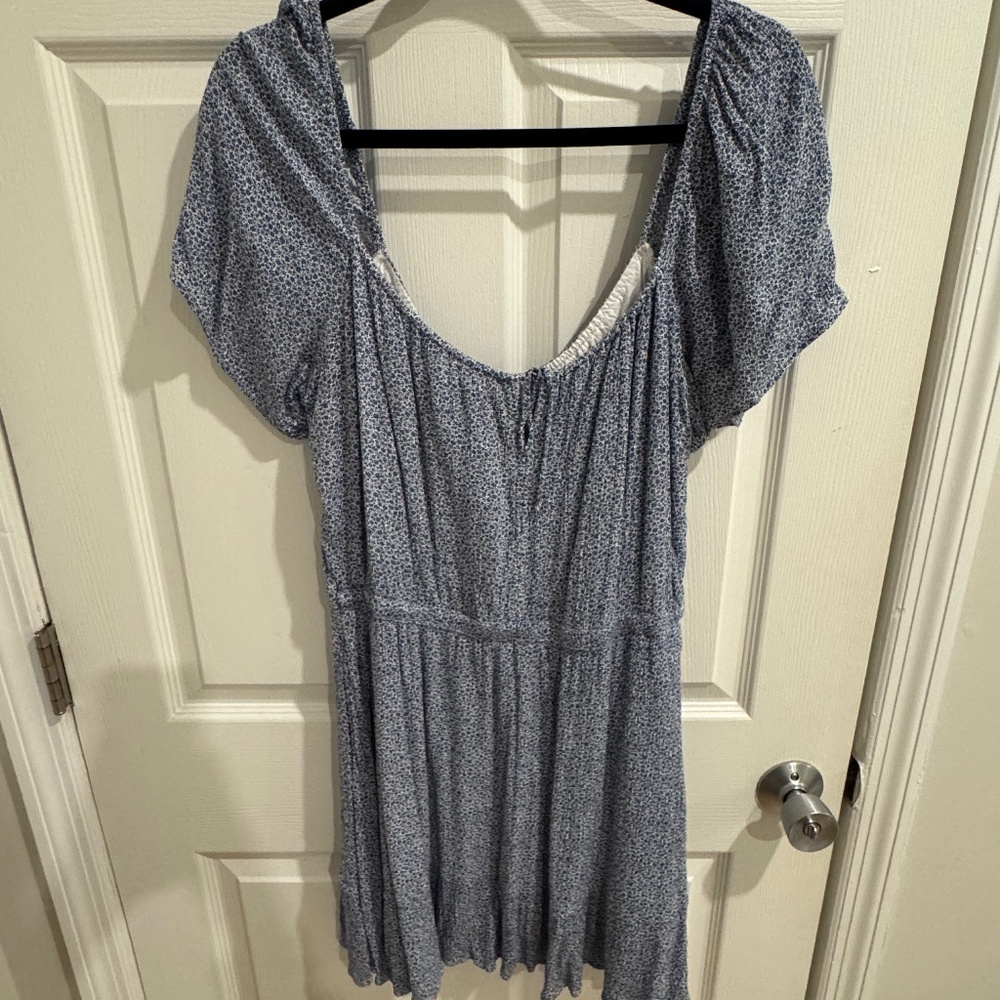Abercrombie and Fitch Blue Floral Pattern Mini Dress